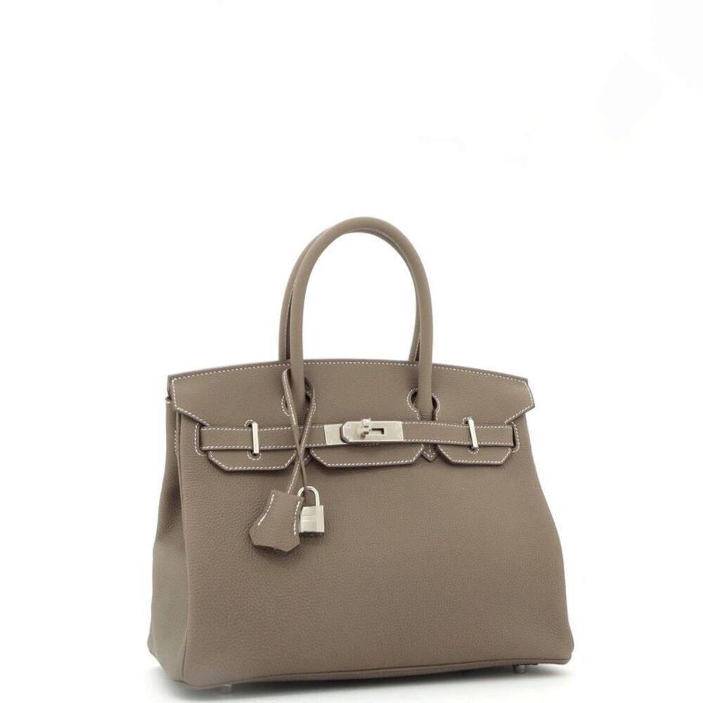 Hermes Birkin Handbag Grey Maurice with Palladium Hardware 30 Gray - Picture 3 of 8